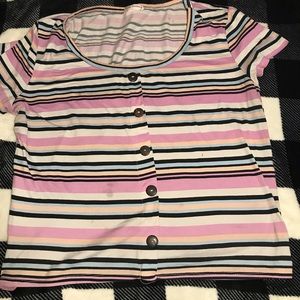 Multi color stripped crop top